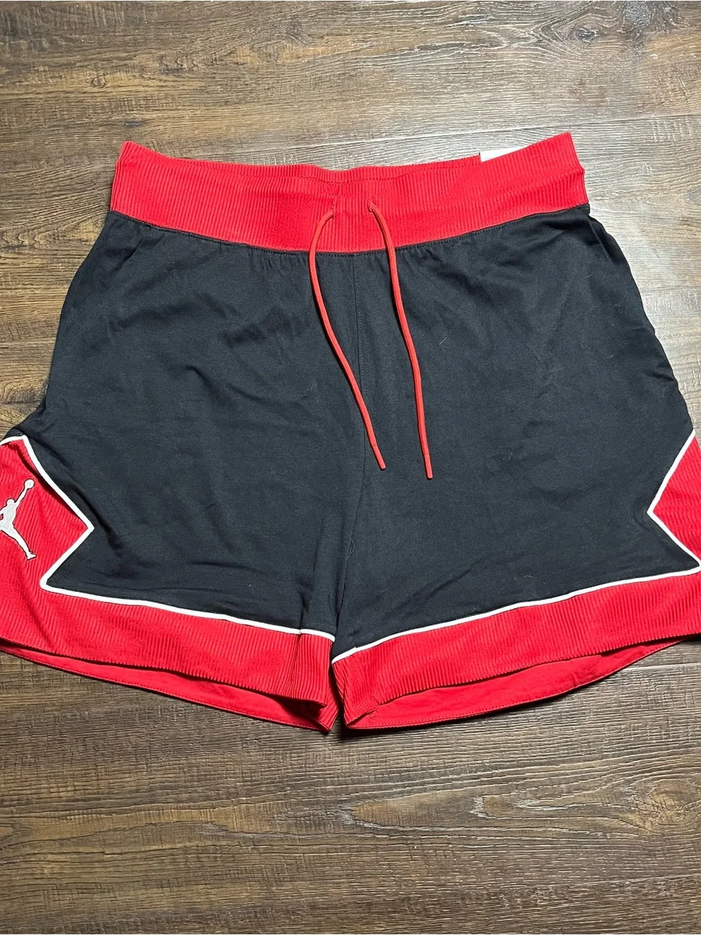 Jordan Red and Black Performance Shorts with Jumpman Label